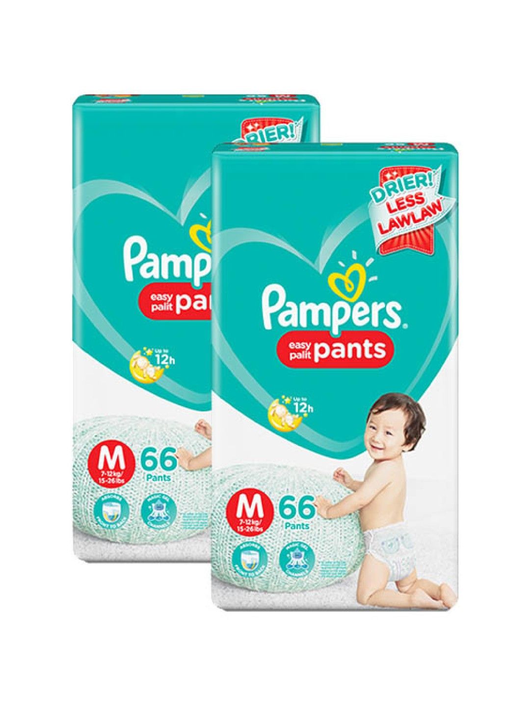 Pampers Baby Dry Pants Medium 66s x 2 packs (132 p edamama